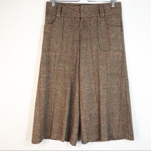 Picasso Medium Wide Leg Crop Culotte Pant Tweed